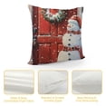 thumbnail image 4 of snowman, wreath Graphic Decorative Men Women Boy Girl Room Cushion Throw Pillow Cover for Home Couch Living Room Bed Sofa   圣诞节 for Car Couch Bedroom 冬季 Square 1PC, 4 of 5