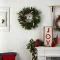 thumbnail image 4 of Nearly Natural 24" Holiday Winter Owl Family Pinecone Berry Christmas Wreath, 4 of 4
