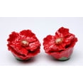 thumbnail image 4 of Ceramic Red Poppy Flower Salt and Pepper Shakers 2.5in, 4 of 4