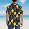 thumbnail image 6 of Balery Lavender Flowers Print Men's Hawaiian Shirts Short Sleeve Beach Shirt Relaxed Fit Vacation Button Down Shirts-, 6 of 9