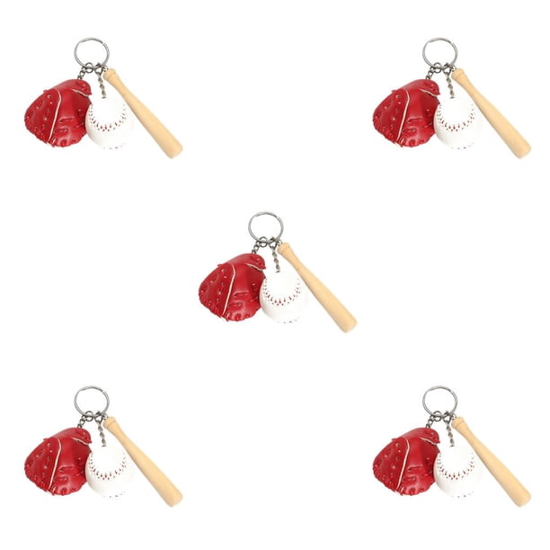Yuarrent 3 piezas de llavero de béisbol artificial guante de murciélago de llavero de decoración de oficina en casa regalo de fiesta Rojo 5piezas Yuarrent CBP182594