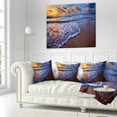 thumbnail image 2 of Designart Sunset over Blue Sea Waves - Seashore Throw Pillow - 16x16, 2 of 4