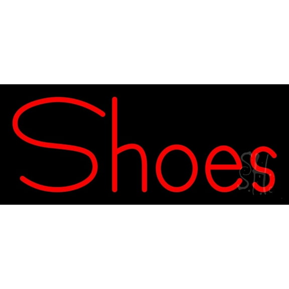 Red Shoes LED Neon Sign 10 x 24 - inches, Black Square Cut Acrylic Backing, with Dimmer - Bright and Premium built indoor LED Neon Sign for store interior Décor, Storefront.