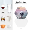 thumbnail image 6 of Kdxio Mist Sunflower Skull Funny Coasters,4 Pcs Leather Coasters,Housewarming Gifts,Protect Furniture from Water Marks Scratch and Damage, 6 of 6