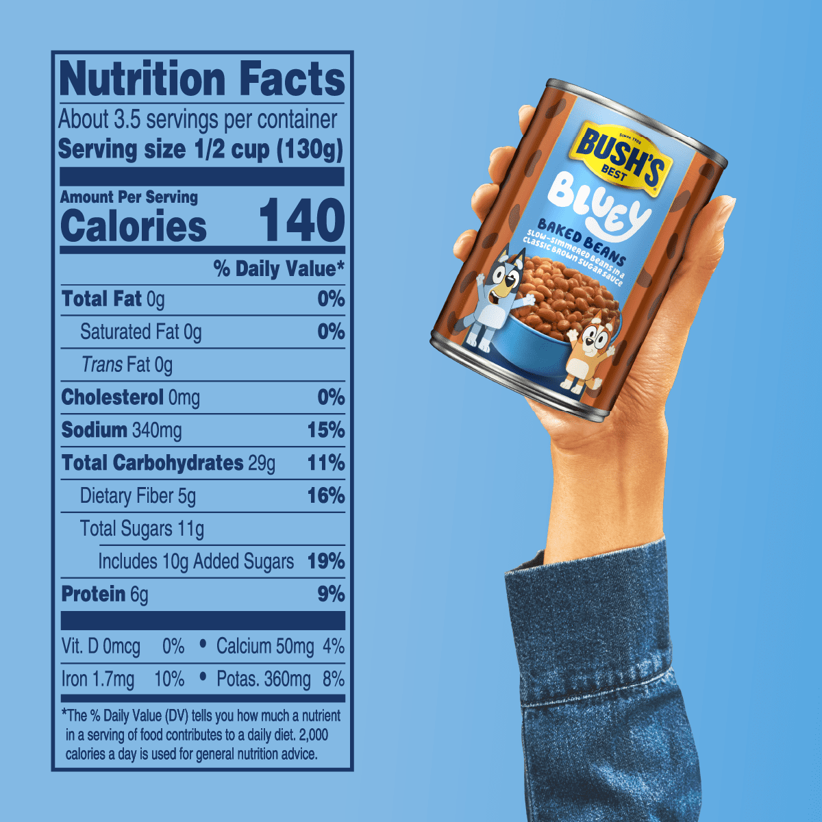 (12 pack) Bush's Bluey Baked Beans, Canned Beans, 15.8 oz Can