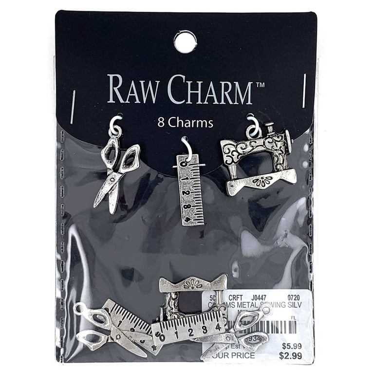 8pc Silver Metal Charms
