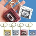 thumbnail image 3 of Mini Retro Cassette Player Keychain Charm Fun Music Box Decoration Tape Car Children Backpack Keyring Pendant Gifts, 3 of 9