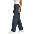 thumbnail image 6 of Women's Loose Linen Cotton Pants Casual Summer, Mid Elastic Waist Drawstring Pocket Ventilated Solid, Straight Wide Leg Trousers with Multi Pockets, Business Casual Lounge Wear, 6 of 9