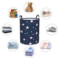 thumbnail image 6 of Circular Hamper Single Layer Laundry Basket Storage Basket Waterproof Single Layer Fabric With Handle Pe Support Strip Independence Day Theme Star (12) Small, 6 of 8