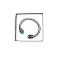 thumbnail image 4 of Woke Creations Womens Turquoise Fashion Jewelry Bangle Bracelet Silver in Gift Box, 4 of 5