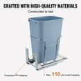 thumbnail image 3 of KFFKFF Pull-Out Trash Can 35L Single-Pullout Soft-Close Recycling Bin Heavy Duty Garbage Under Mount Kitchen Trash Can in Grey, 3 of 10