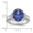 thumbnail image 4 of Auriga Fine Jewelry 925 Sterling Silver Rhodium Plated Blue and White Cubic Zirconia Ring Size 8 for Women, 4 of 6