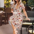 thumbnail image 2 of Defioc Christmas Gnomes Santa Claus Pattern Womens Summer Dresses Short Sleeve Sundress 2025 Beach Vacation Dresses with Pockets -3X-Large, 2 of 6