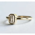 thumbnail image 4 of Jewelerix Minimalist 10K Yellow Vermeil Gold Moissanite Diamond Ring, Emerald-Cut Design Bezel Rings, Engagement Proposal Ring, Certified Proposal Ring, 4 of 6