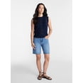 thumbnail image 3 of Time and Tru Women's Lace Inset Sleeveless Cotton Top, Sizes XS-XXXL, 3 of 6