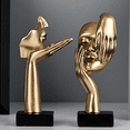 thumbnail image 2 of 2 PCS Statue, Golden Abstract Art Sculpture Modern Decoration Desktop Decoration Christmas New Year Gift, 2 of 6