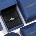 thumbnail image 5 of Gem Stone King 925 Silver and 10K Yellow Gold Blue Apatite and Lab Grown Diamond Engagement Ring for Women | 1.02 Cttw | Oval 7X5MM | Gemstone Birthstone | Size 7, 5 of 6