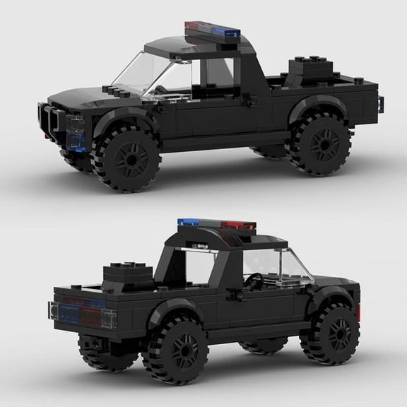 MOC Police Pickup Truck City Speed Champions Car Building Blocks World Famous Racing Mini Van Vehicle Supercar Bricks Kids Toys