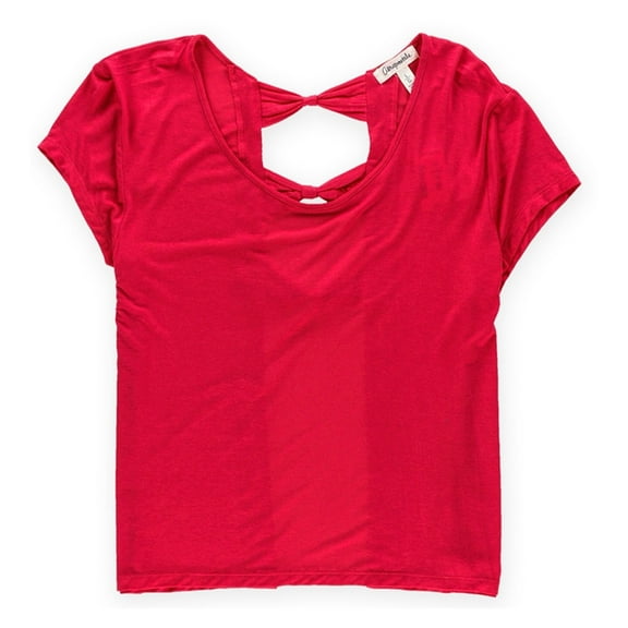 Aeropostale Womens Bow-Tie Cropped Embellished T-Shirt, Orange, Juniors, Medium