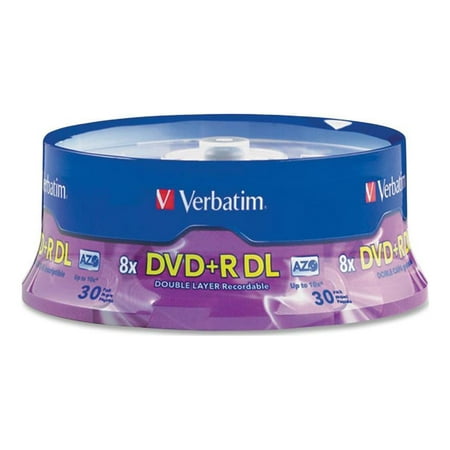UPC: 0023942965428 | Verbatim Dual-Layer DVD+R Discs 8.5GB 8x Spindle 30/PK Silver (VER96542)