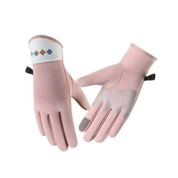 Women's Gloves Autumn/Winter Premium Fleece-Lined Warm Waterproof Gloves Thin Style for Outdoor Use