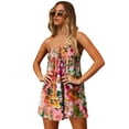 thumbnail image 6 of Summer Vacation Cami Dress Oil Painting Floral Print with Bow Loose Breathable Sweet  Spicy Style for Beach Trips, 6 of 7