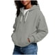 thumbnail image 4 of Ounisa Womens Hoodies Casual Long Sleeve Drawstring Waffle Pullover Tops Loose Hooded Sweatshirt with Pocket, 4 of 8