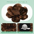 thumbnail image 2 of Rose Flower Brooches and Pins for Women, 5.5 Inch Lapel Pins Dainty Satin Fabric Big Camellia Hair Flowers Clips [14cm, Chestnut], 2 of 7