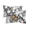 MKHERT Flowers And Butterflies Pillowcase Pillow Protector Cushion Cover 20x30 inch,Set of 2