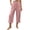 CBF54-Pink, variant on VV AVEORS Capris For Women Pull On Wide Leg Linen Cargo Pants Summer Buttons High Waist Beach Vacation Trousers With Pockets Wine L
