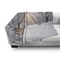 thumbnail image 3 of Winter Soft Flannel Fleece Blanket, Snowy Leafless Trees and Benches in the City Park Sunset Woodland Outdoors, Cozy Plush for Indoor and Outdoor Use, 70" x 90", Umber White Orange, by Ambesonne, 3 of 6