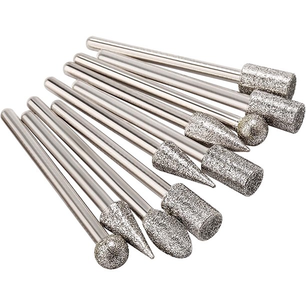 Juego de fresas de diamante para tallar, 20 piezas, kits de pulido, accesorios para herramientas rotativas, vástago de 1/8' para tallar, grabar, moler, pulir piedras, rocas, joyas, vidrio, cerámica ZefeiWu 8390615083232
