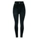 thumbnail image 4 of Leggings elásticos de cintura alta con estampado de rayas imitación denim para mujer - Pantalones térmicos de poliéster para senderismo y yoga para todas las estaciones, 4 of 5
