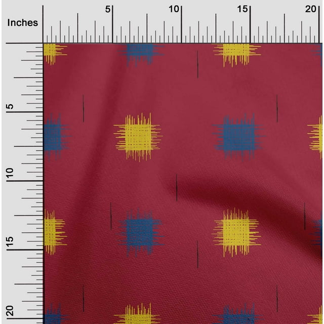 oneOone Cotton Cambric Fabric Small Motif Ikat Decor Fabric Printed BTY 56 Inch Wide
