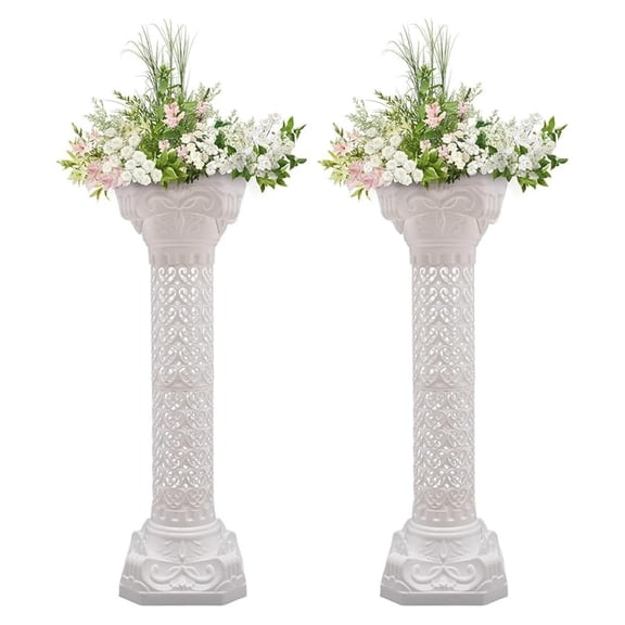2Pcs Wedding Column Pillars Stand, Flower Pot Columns Stand Pedestal Tall Wedding Centerpiece Stand for Wedding Party Celebration Decor