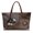 Leather Daisy Cat, variant on ZUXONGSY Leather Wolf Print Top Handle Tote Bag for Women Large Capacity Tote Handbag Portable Top Handle Satchel with Inner Pocket for Travel Vacation