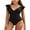 Black, variant on Charmo Womens V Neck Ruffled Monokini Swimsuit Ruched One Piece Swimwear Tummy Control Bath Suit