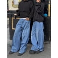 thumbnail image 4 of EMMIOL Men's Y2K Baggy Jeans Wide Leg Stretchy Denim Pants, Skater Striped Oversized Streetwear Casual Trousers, 4 of 6