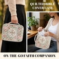 thumbnail image 3 of TSOVTHRID Cross Floral Spliced Print Church Bible Bag for Christian, Bible Cover Case with Zipper Closure, Green Pink Quilted Carrying Book Case for Bibles Study, 3 of 7