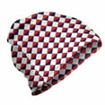 thumbnail image 1 of Americana Unisex Beanie, Red Half Triangles, Hiking Outdoors, Red Dark Blue and White, by Ambesonne, 1 of 1