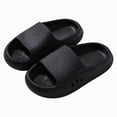 thumbnail image 3 of kpoplk Slides for Kids,Boys Girls Shower Slippers Bathroom Pool Sandals,Toddler Home House Open Toe Comfy Thick Sole Slippers,Summer Non-Slip Beach Shoes(Black,2), 3 of 6
