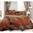 thumbnail image 3 of 3D Abstract Orange Marble Texture Quilt Cover Set Bedding Set Duvet Cover, 3 of 3