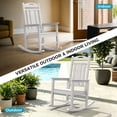 thumbnail image 3 of Oversized HDPE Outdoor Rocking Chair, All-Weather High Back Porch Rocker, White, 3 of 8