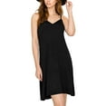 thumbnail image 3 of Made by Johnny Women's V-Neck Spaghetti Strap Tunic Short Dress M BLACK, 3 of 6