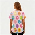 thumbnail image 5 of Women's V-Neck Short Sleeve Easter Bunny Print Scrub Tops - Medical Workwear for Easter & Daily Shift, 5 of 5