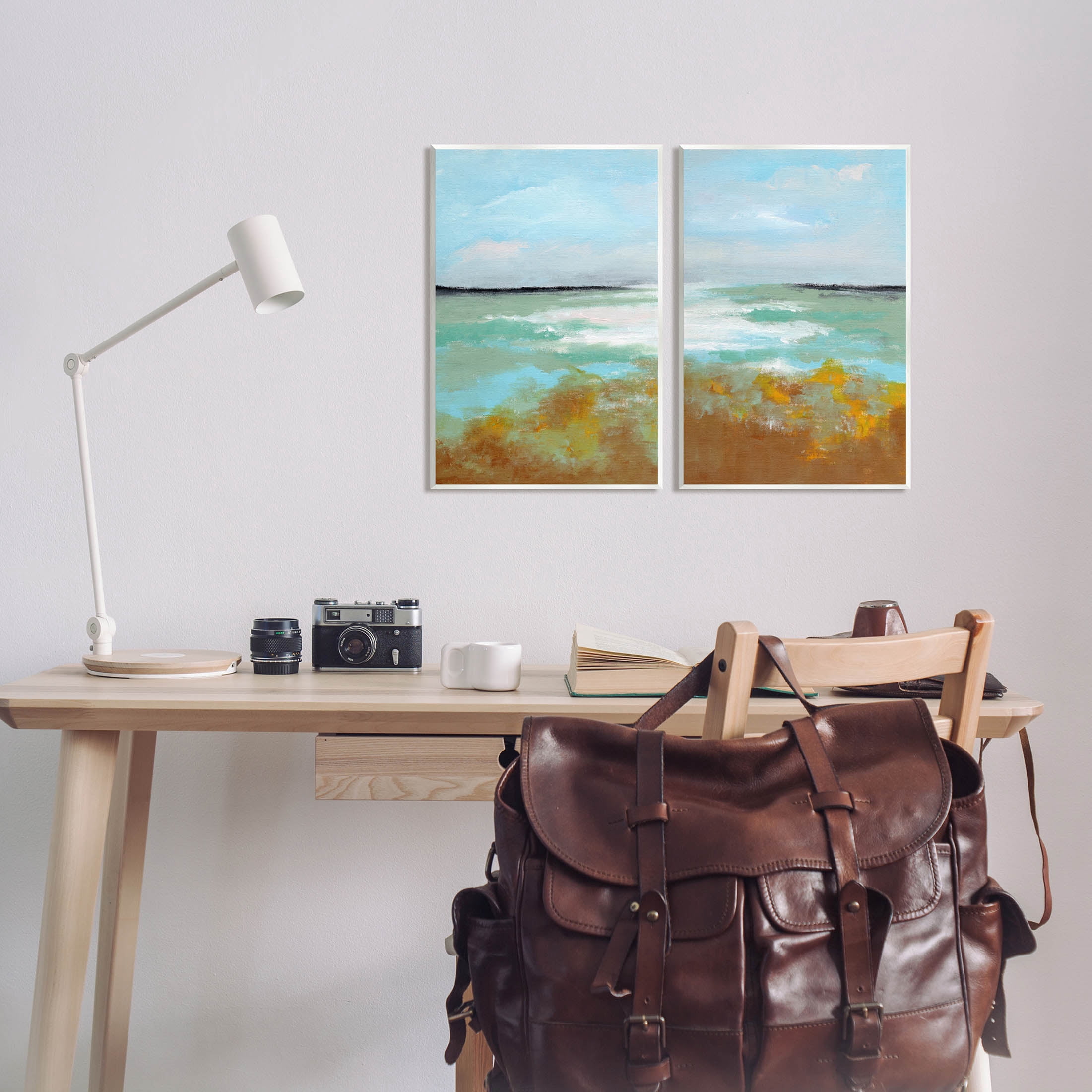 Stupell Industries Moss Abstract Grassy Landscape Painting Unframed Art Print Wall Art, Set of 2, Design by Nikita Jariwala