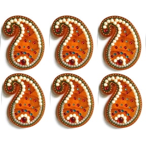 FineArt Haldi Kumkum Holder Box for Home Decor and Sankranti and Pongal Festival, Makarsakranti Special, Multicolour -6 Piece Set