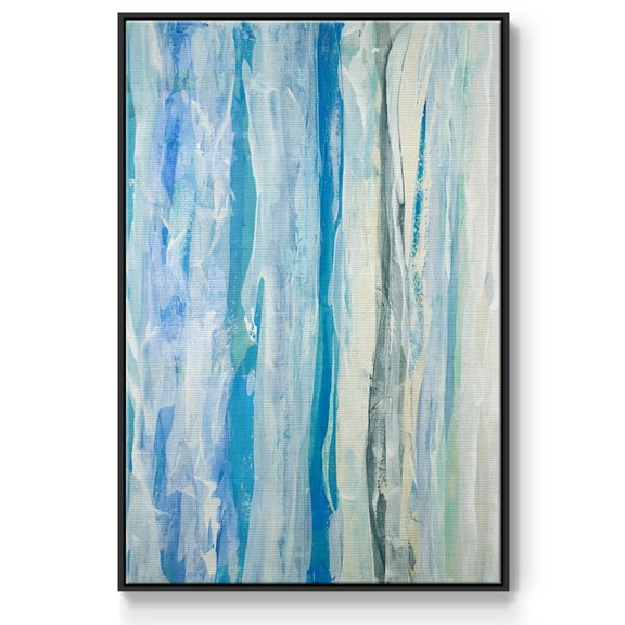 Swimming Ashore Framed Premium Gallery Wrapped Canvas - Ready to Hang - 17 x 25 - Black Floating Frame