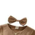 thumbnail image 3 of POINTERTECK 2Pcs Toddler Kids Baby Girl Dress High-Waist Long Sleeve Button Down Ruffle A-Line Dresses Fall Clothes Set, 3 of 5
