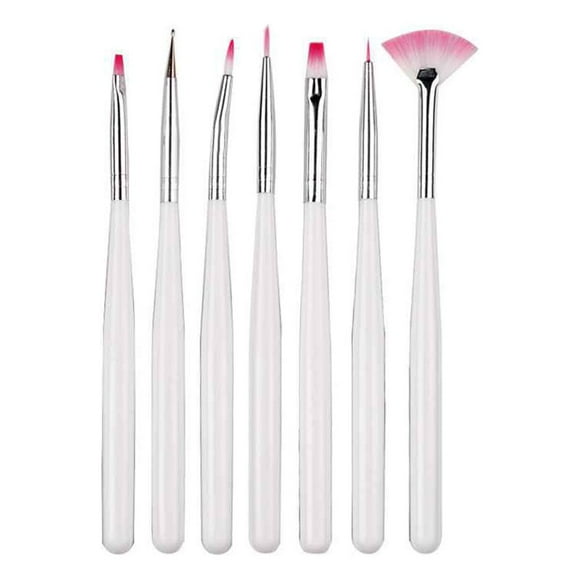 Wisewang Bonrich 7 Pcs/Ensemble Pinceaux de Peinture Gel UV Art Acrylique Pinceau Manucure Stylo Pinceau Blanc Ensemble 1Ensemble